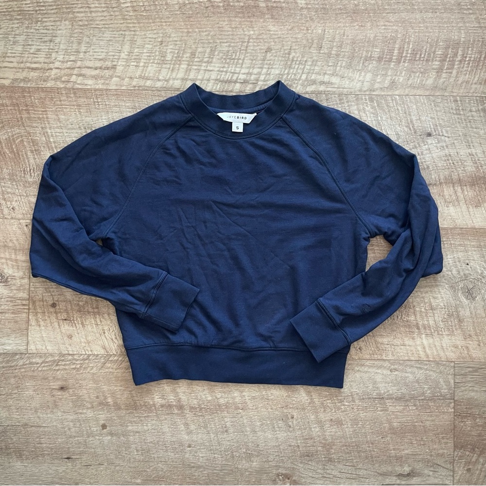 Madewell Navy Ribbed Crew Sweatshirt